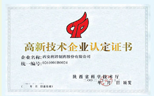 高新技術(shù)企業(yè)認(rèn)定證書(shū)
